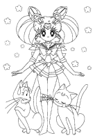 A coloring page of sailor moon